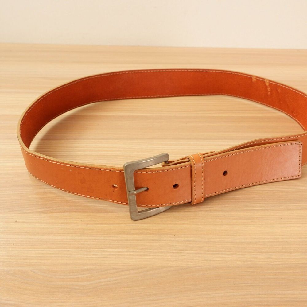 Brown Leather Belt Men 32 Basic Solid Stylish Pre… - image 2